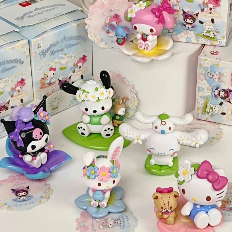 

Adorable New Arrival Sanrio Family Flower Series Ornament Trendy Blind Box Toy Birthday Gift For Girls Cute Collectible Item