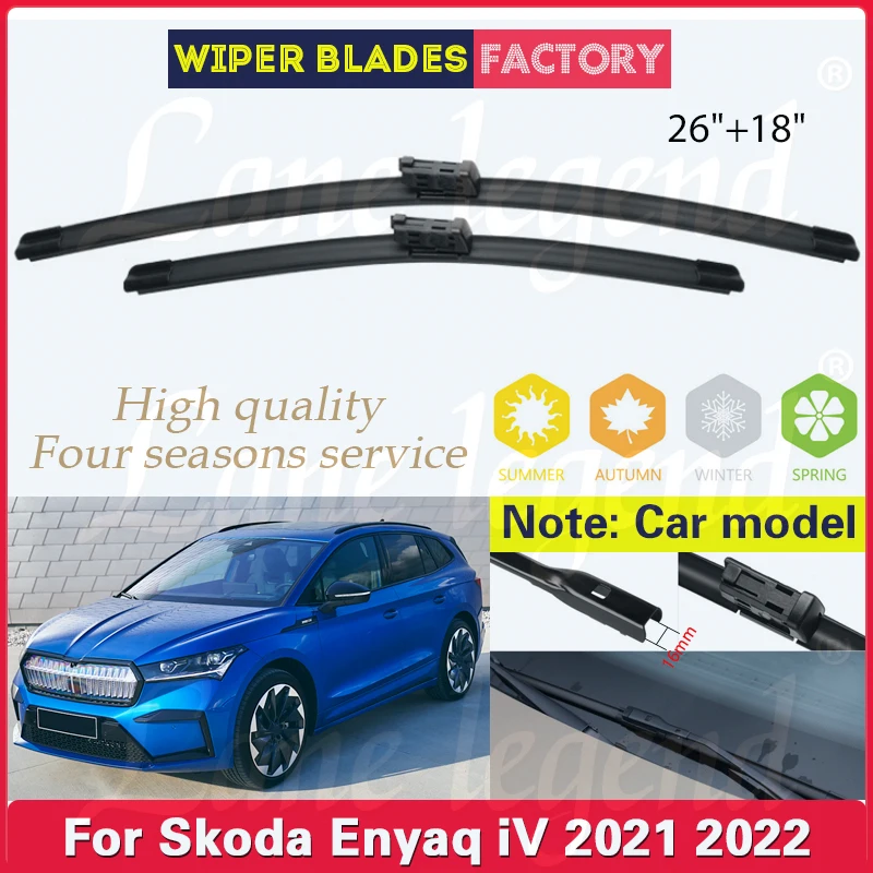 For Skoda Enyaq iV 2021 2022 Front Wiper Blades Front Window Cleaning Windshield Windscreen Rain Brush Car Accessories 26