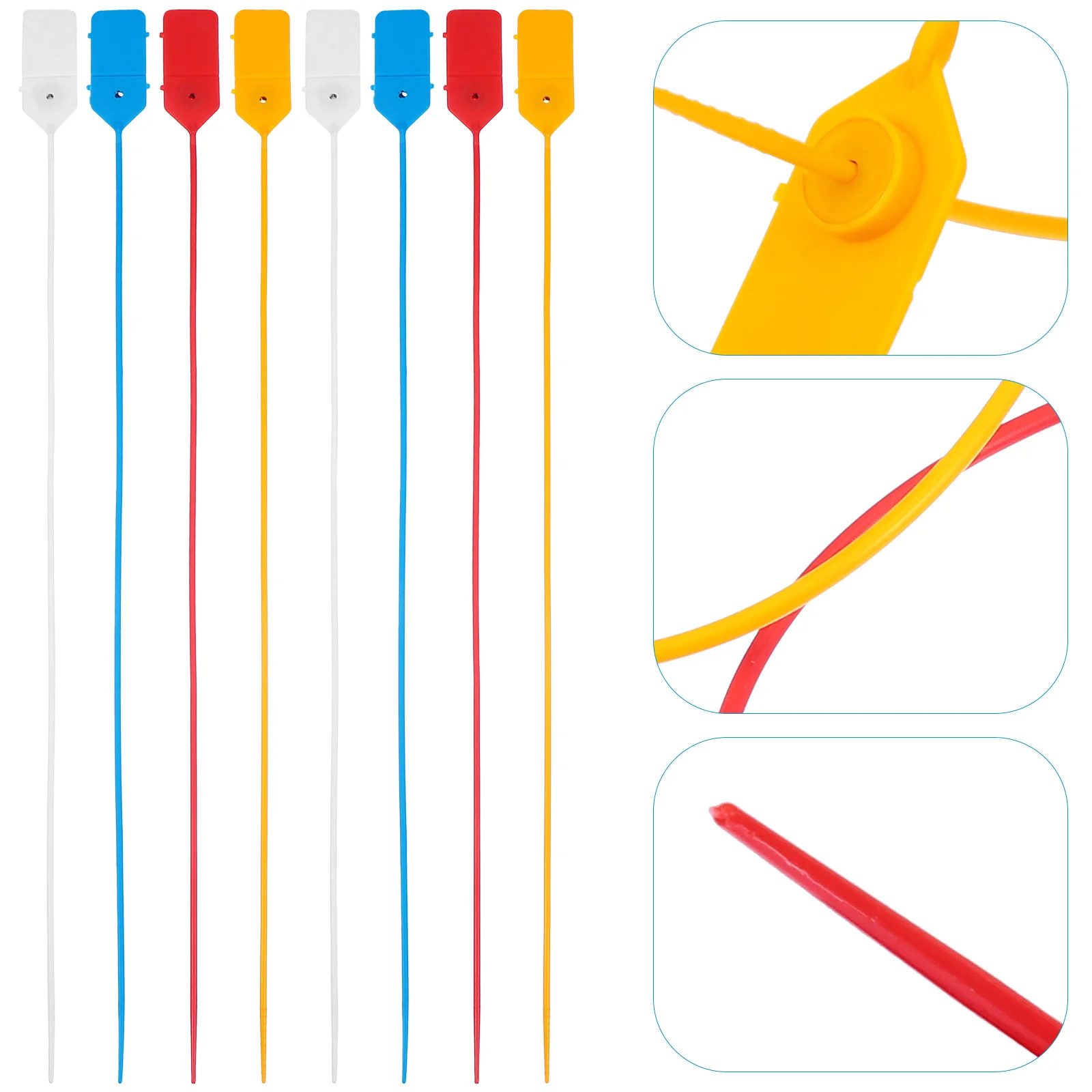 

48Pcs Plastic Security Seals Disposable Self-Locking Seals Tamper Proof Tie for Containers Trailers Storage Tamper Proof Tie