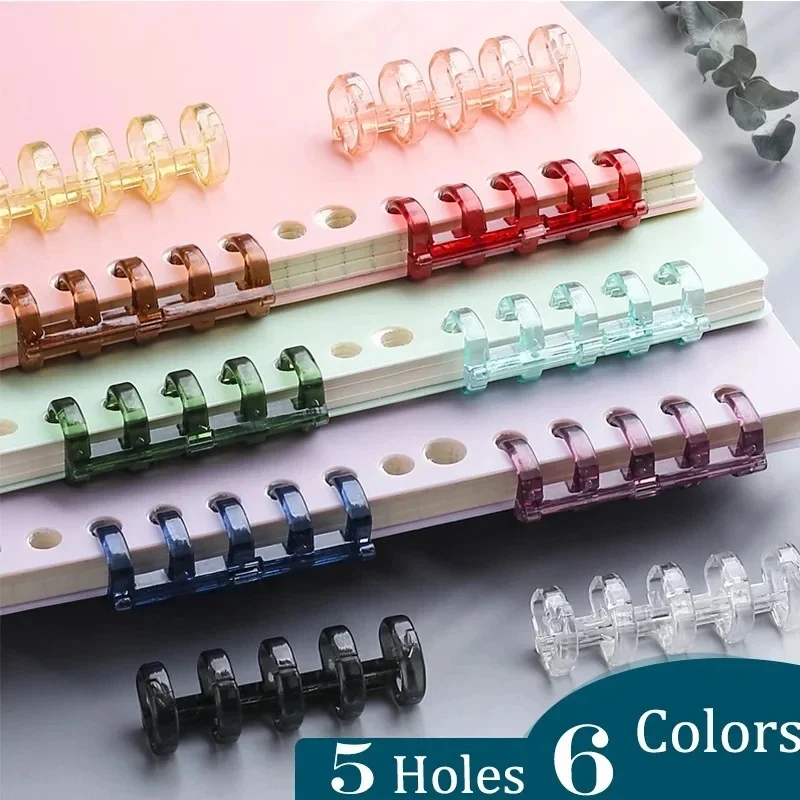 10-30pcs  Loose Leaf 5 Holes Plastic Ring A5/B5 Binder for Notebooks Stationery - view 3