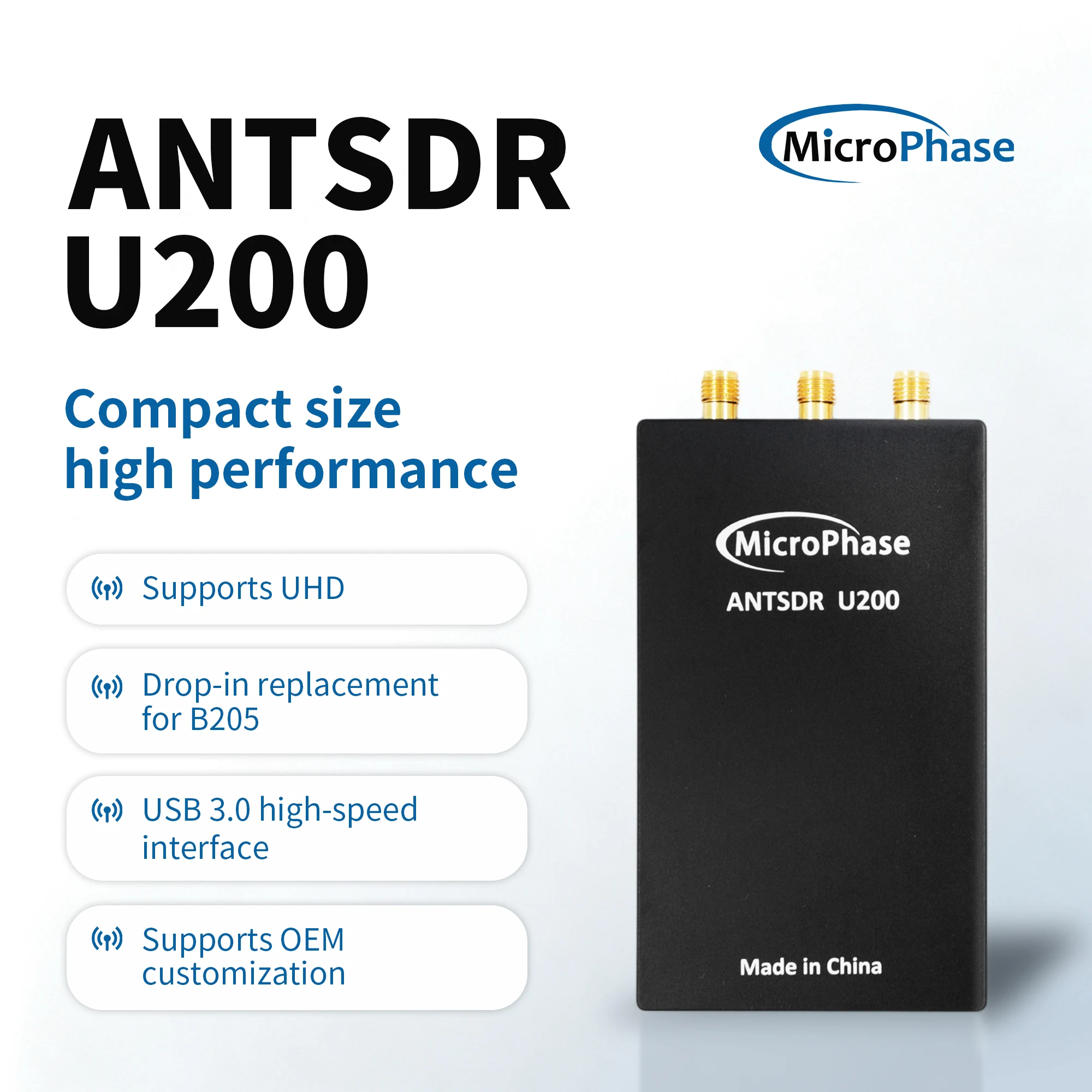 Microphase SDR Software defined Radio AD9361 Spectrum Detection Satellite Communication ANTSDR U200 replace B205
