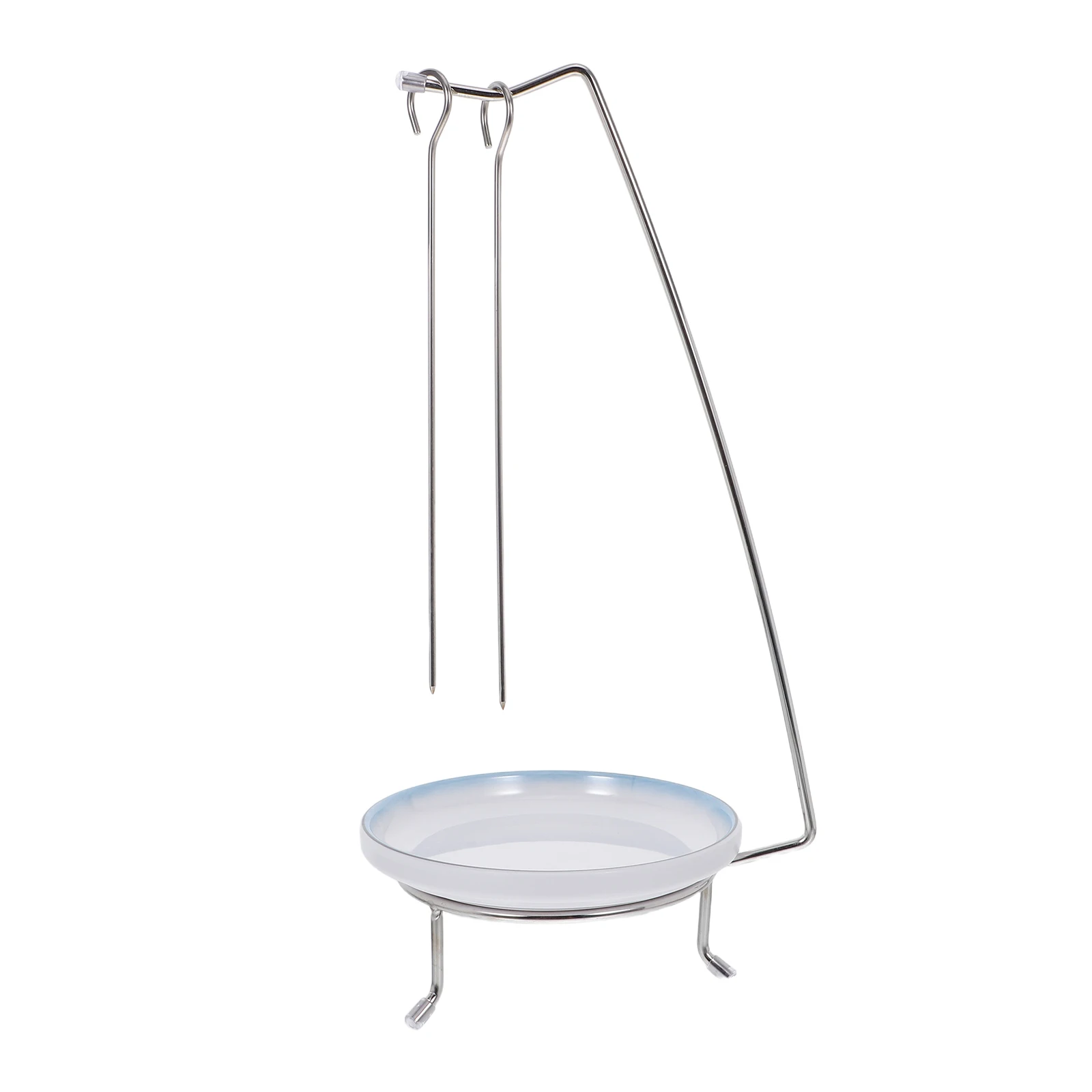 

1set 1Set Stainless Steel Bbq Skewer Stand Kebab Hanger Rack Outdoor Grilling Vertical Skewer Holder For Chicken Lamb