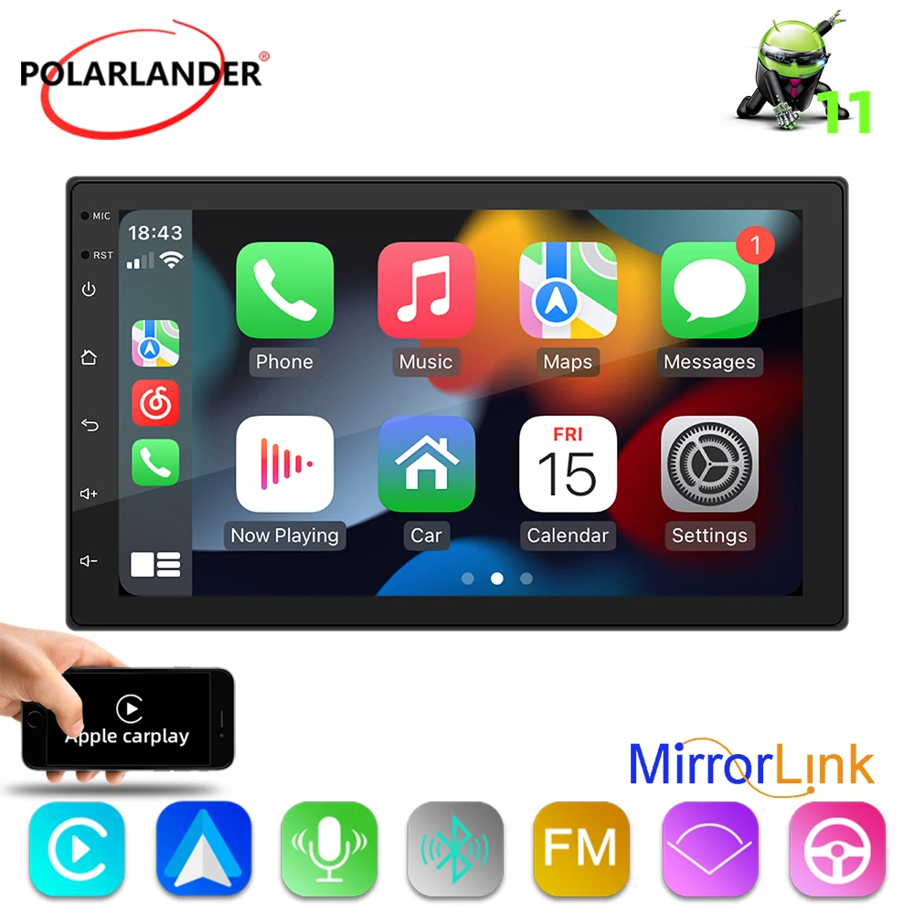 12v Bluetooth FM Car MP5 Player 7in Android Car Stereo Double Din Touch Screen Car Radio 9210S-J Supports The Rear View Function