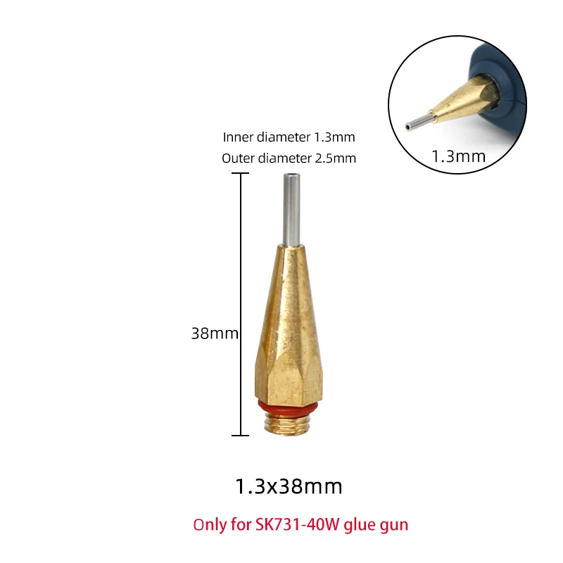 Hot Melt Glue Gun Nozzles only for SK731-40W Glue Gun 1.3mm 1.5mm 1.9mm Small diameter nozzles Copper Nozzle