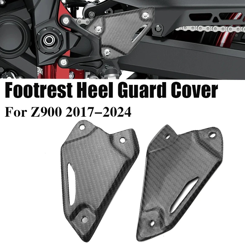 

Для Kawasaki Z900 2017-2024 Z900SE Z900 SE 2022-2024 мотоциклетная педаль, защита пятки, подставка для ног из углеродного волокна, пластины для подножек