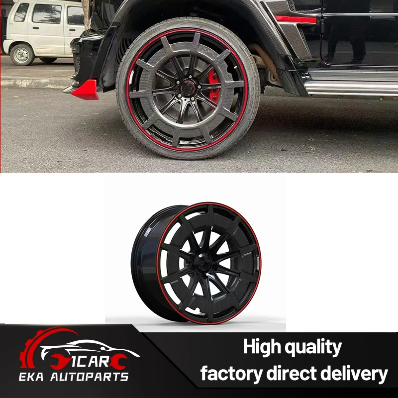 Rocket Style Forged Dry Carbon Fiber Wheels Rims,1:1 Upgrade High‑Quality Forged Carbon Rim for Mercedes‑Benz G‑Class G63 G500