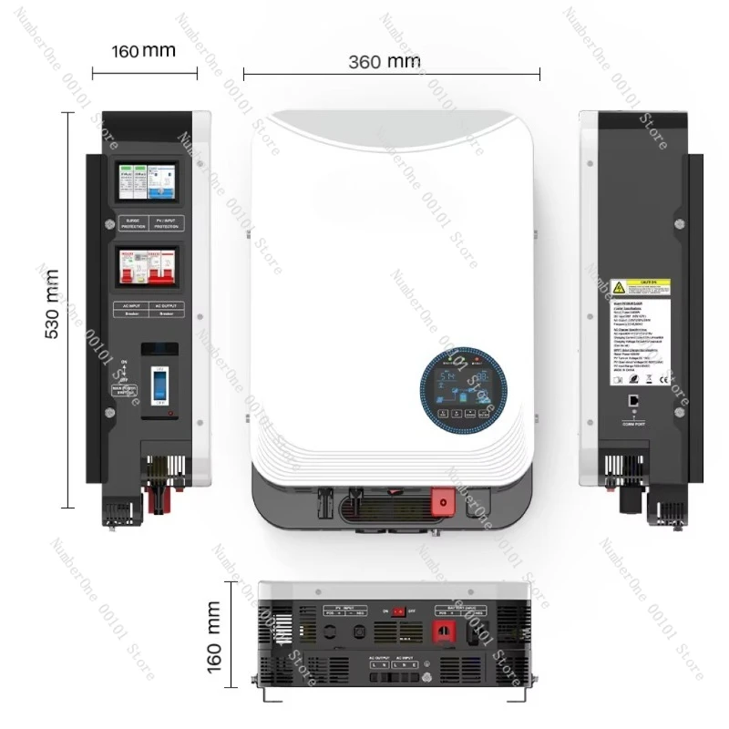 0918KHP-6.2KW-HL 6.2KW Hybrid Inverter MPPT Controller Support Wi-Fi Off Grid Single Phase 50/60Hz 93% Efficiency