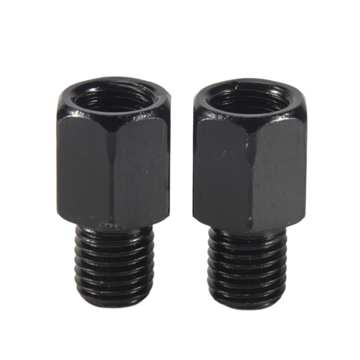 

2 PCS motorcycle MIRROR ADAPTORS CONVERTS CLOCKWISE 8MM TO 10MM BLACK