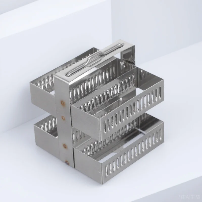 

30 Positions Stainless Steel Glass Slides Holder Heavy Duty Slide Storage Rack for Laboratory Drying and Staining