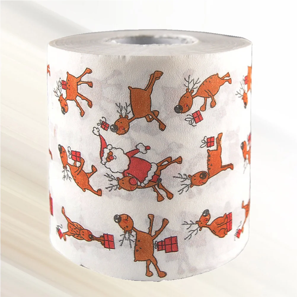 

Printed Toilet Papers Funny Elk Paper Roll of Christmas Theme Paper Tissue Roll novelty toilet paper paper rolls