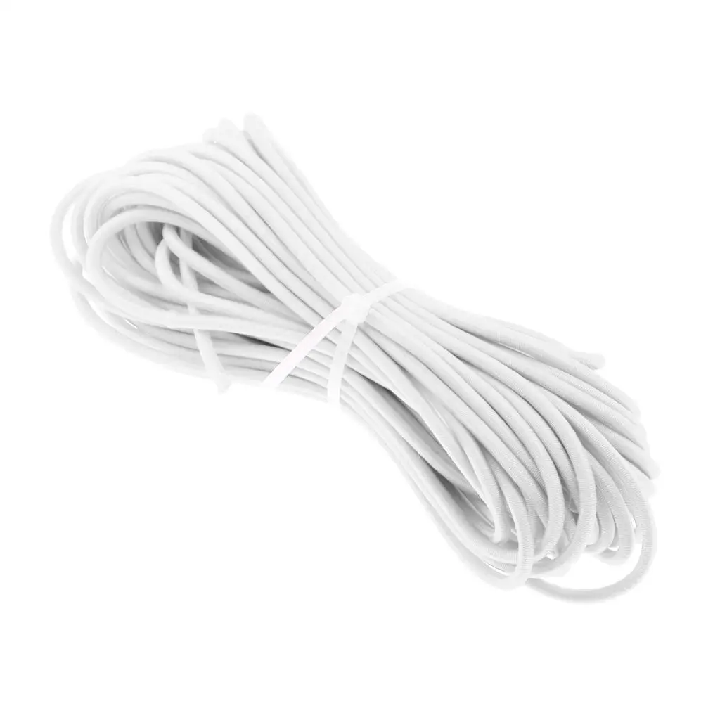 3mm White/Black Strong Elastic Round Bungee Rope Shock Cord Tie Down Boats Trailers 100m 50m 30m 20m 10m 5m 2m 1m 0.5m