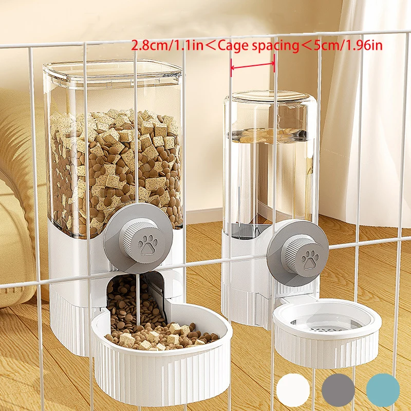 Nuovo Distributore Automatico di Cibo/Acqua per Animali Domestici, Set Alimentatore e Abbeveratoio Automatico a Gravità per Gatti e Cuccioli con Contenitore e Ciotola per Gabbia