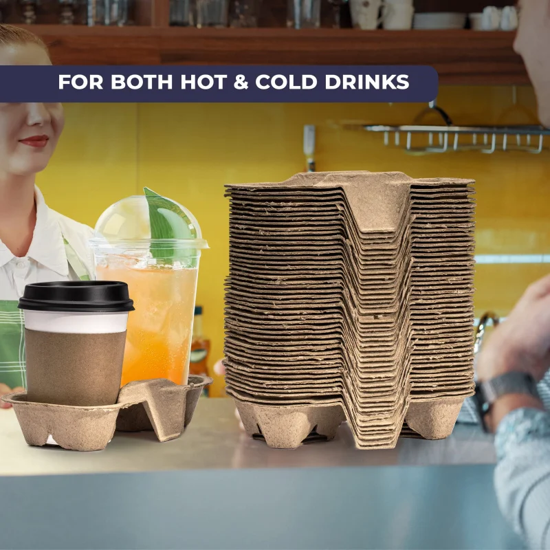 2025customized.Biodegradable Pulp Paper Cup Tray 2 Cup Holder Takeaway Coffee Beverage Paper Packing Buy Biodegradable P