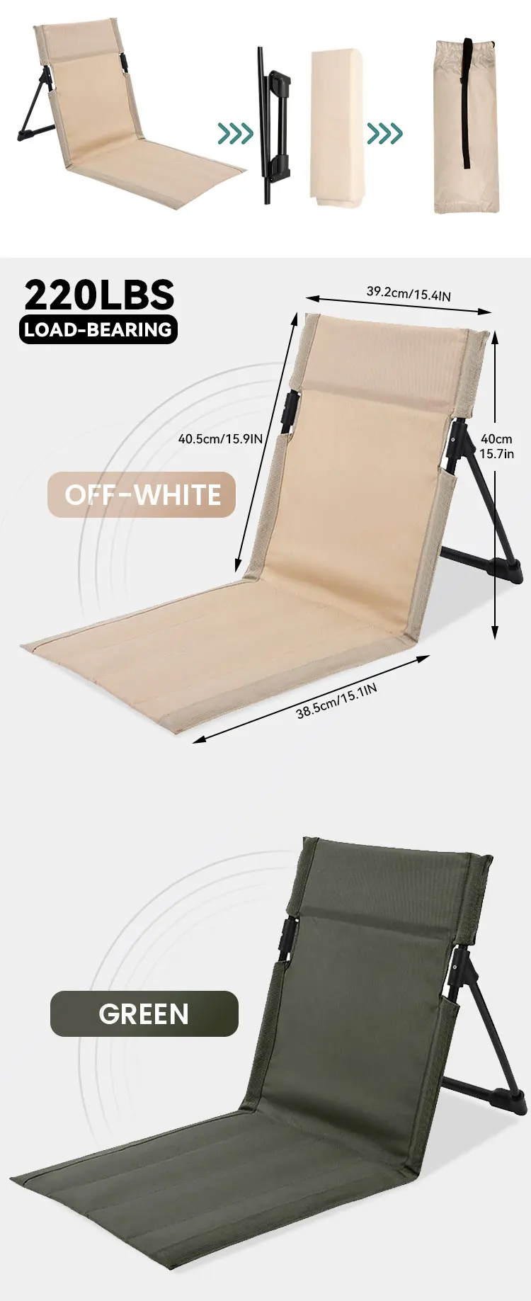 Ultraleichter Klappstuhl für Strand, Camping und Roadtrips - Robustes Aluminium für Portabilität und Komfort Klappstuhl – Detail 3
