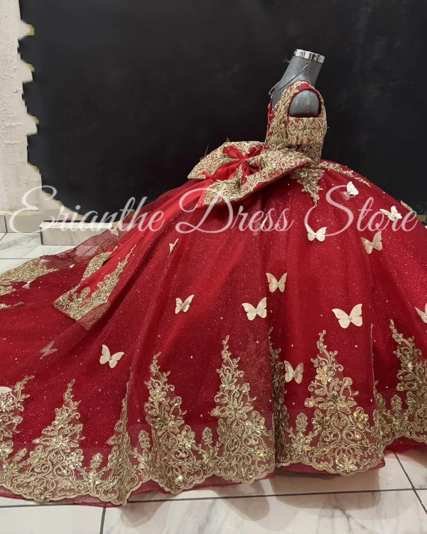 فستان فتاة الزهور الحمراء الفاخرة لحفلات الزفاف ثلاثية الأبعاد مزين بالتول منتفخ مخصص للأطفال حفلة عيد ميلاد أول مناولة الكرة Gonws #2