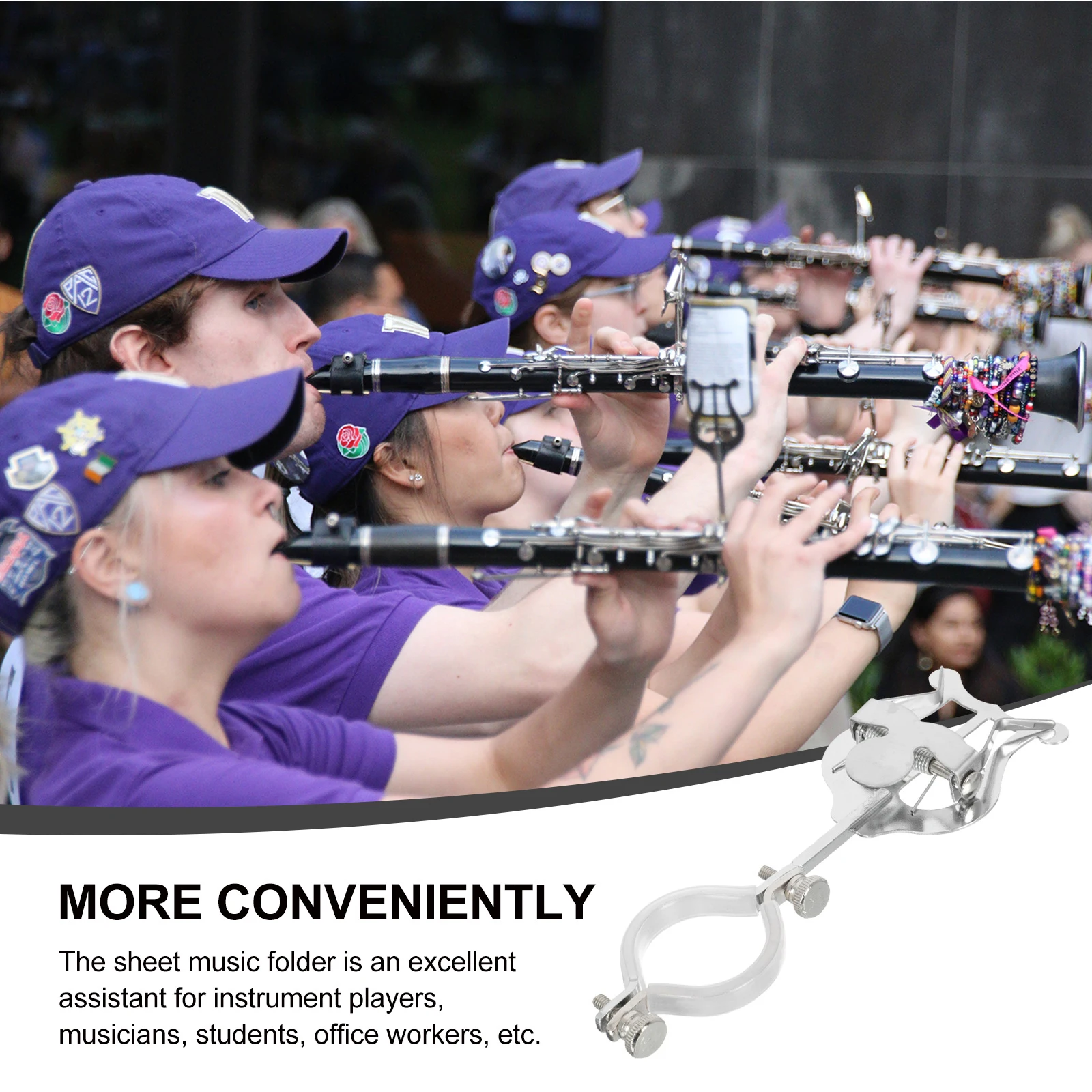 

Trumpet Holder Marching Clamp Clarinet Metal Musical Instruments Saxophone