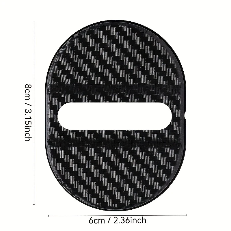 4PCS Universal Car Door Lock Protection Plates, Carbon Fiber Shock Absorbing Noise Reduction Rubber Pads, Auto Plastic Accessori