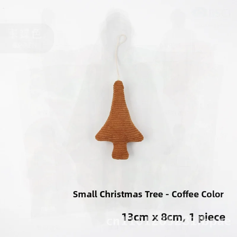 

Xinfan Christmas Tree-Shaped Fabric Hanging Ornaments Retro Red Plaid & More Non-Woven Dolls for Christmas Scene Decoration