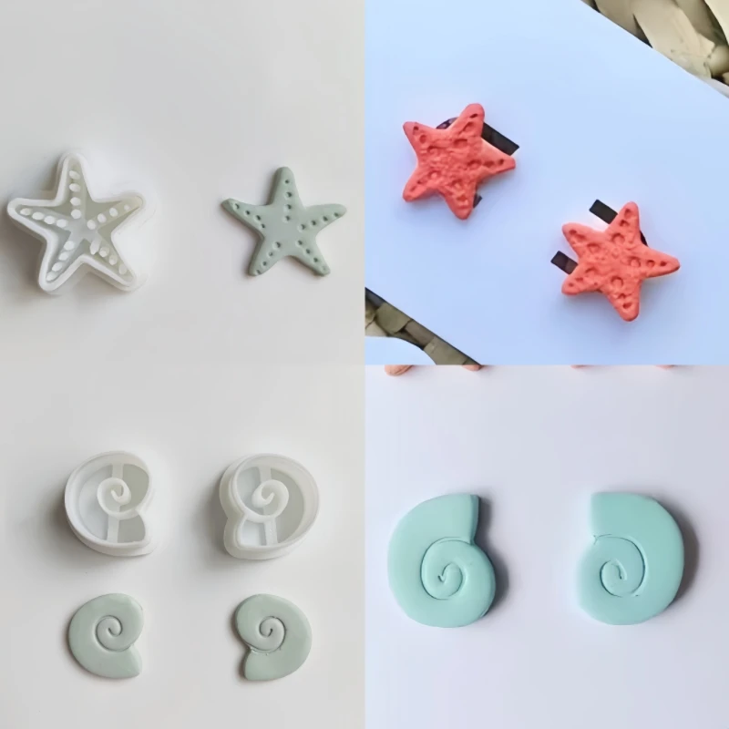 Summer Vacation Beach Starfish Conch Sunglasses Beer Swim Shaped Relaxing Vibe Mini Clay Cutting Molds For DIY  Earrings Jewelry