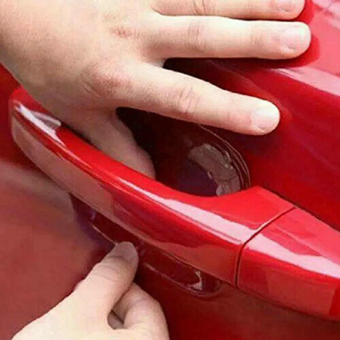

Fiber Vinyl Car Door Handle Protective Film Film Transparent 8.5cm X 9.5cm Invisible Paint Protector 8pcs Brand New