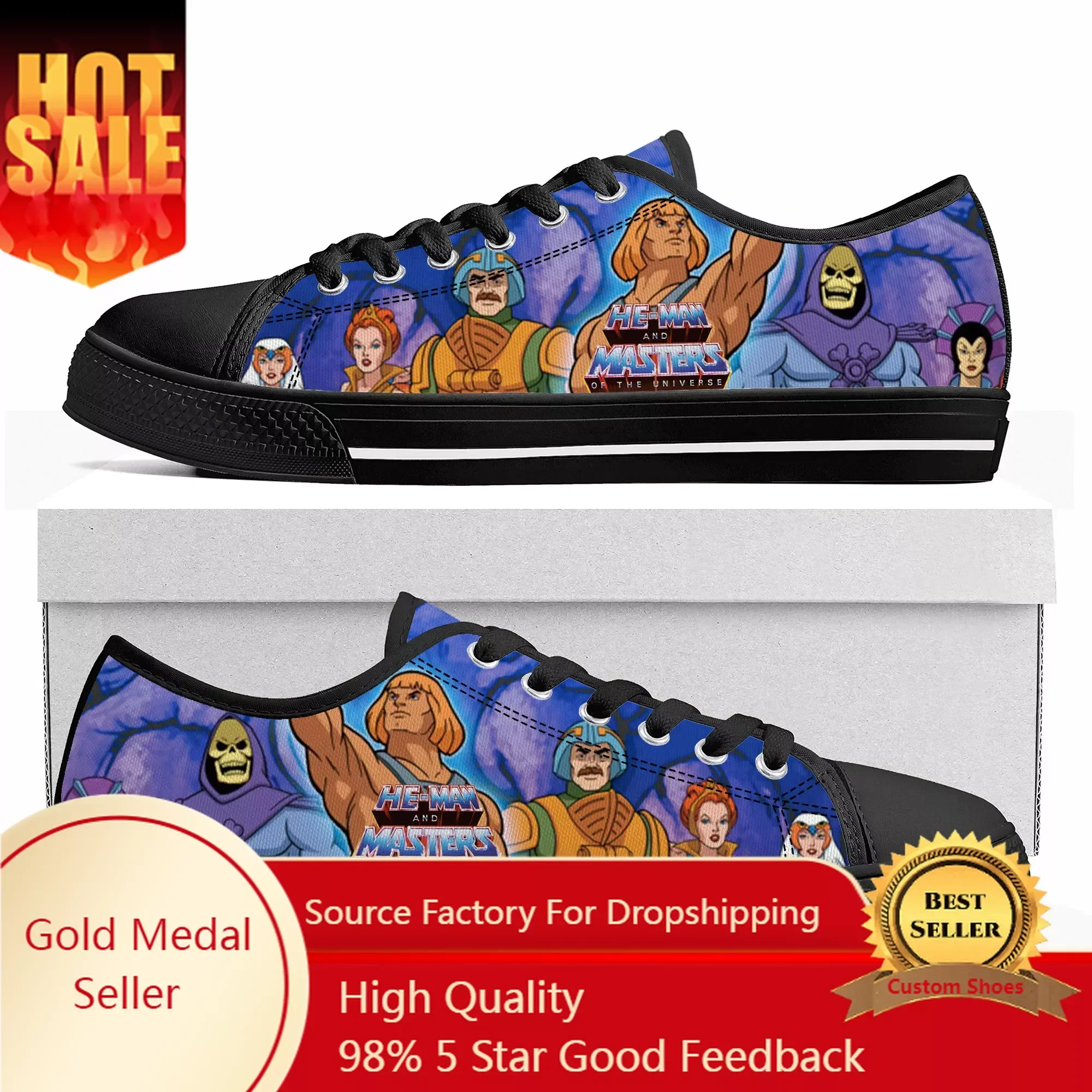 He-Man-Meister des Universums niedrige Top hochwertige Turnschuhe Herren Damen Teenager Leinwand Sneaker lässig Paar Schuhe benutzer definierte Schuh