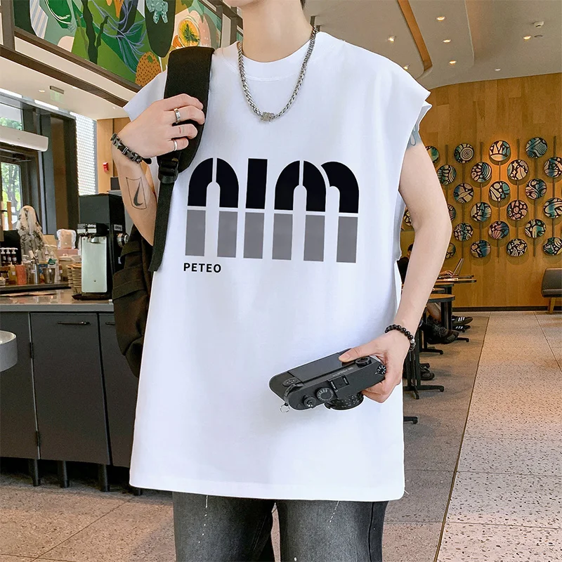 

Summer Fashion Trend Tie Dye Printed Vest for Men's Outdoor Comprehensive Training Simple Natural Casual Quick Drying T-shirt