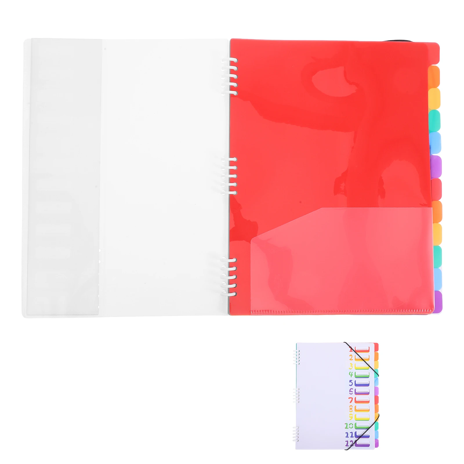 

A4 Expanding Document Organizer 12 Layer Spiral Bound File Folder Plastic Organizer for Office School Bill Receipt Storage