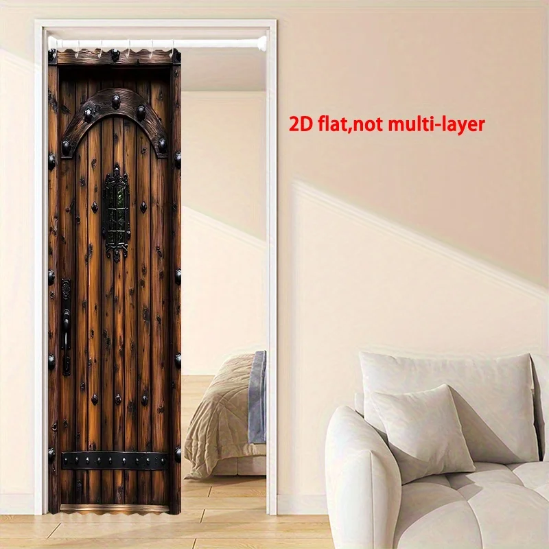 VIKAMA Vorhänge mit Vintage-Holzmaserung, klassischer Stil, geeignet für Wohnzimmer und Schlafzimmer, Verdunkelungsvorhänge für die Inneneinrichtung