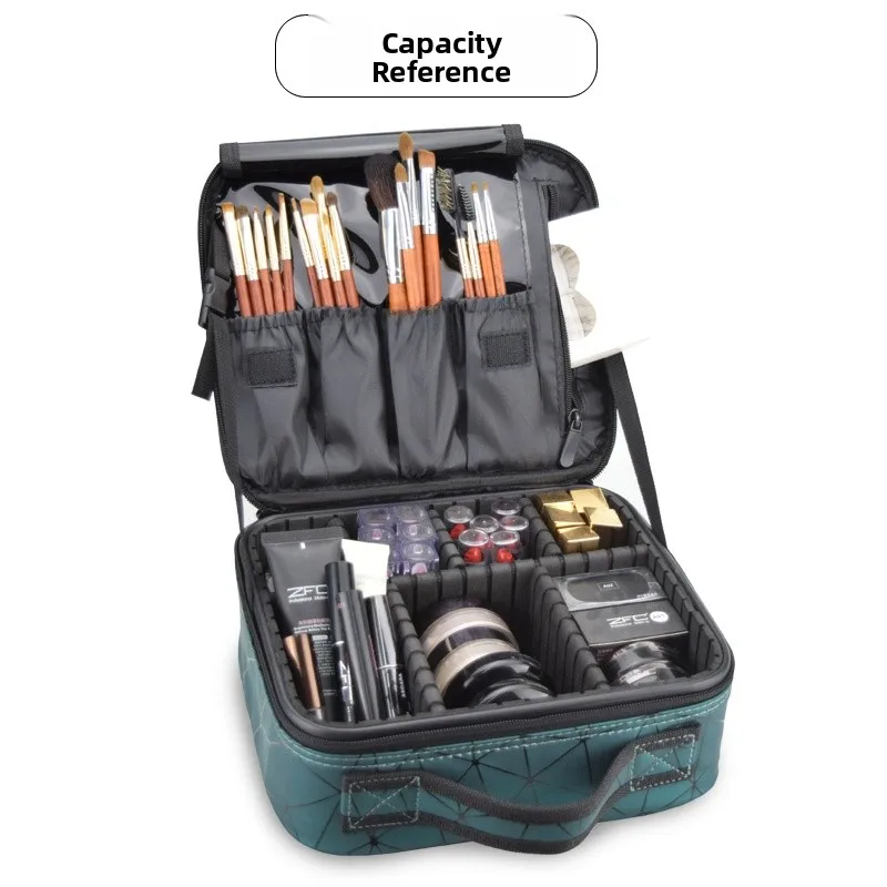 

Портативная дорожная сумка для хранения, большая емкость, ручная коробка для хранения, простой дизайн, профессиональная косметичка кактуса, прочный ПУ M...