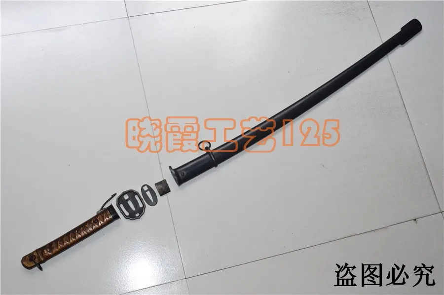 Complete Set of Type 95 Army Military Katana Sword Accessories Brass Tsuka Handle & Tsuba Steel Iron Saya Scabbard without Blade - Image 6