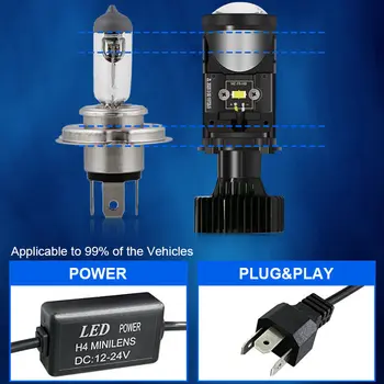 Y6 M20KS LHD H4 LED projektor 90W H4 žárovky do světlometů do auta Bi LED projektor s čočkou H4 mini projektor s čočkou světlometu LHD bez ventilátoru 8 nejlepší prodej Mini projektor LED H4 Y6 - №6
