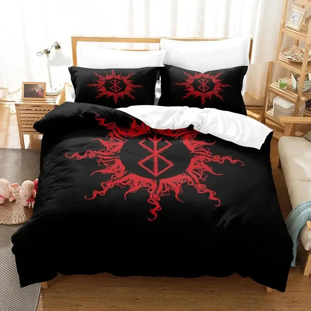 Anime Berserk Bedding Set Boys Girls Twin Queen Size Duvet Cover Pillowcase Bed Kids Adult Fashion Home Textileextile