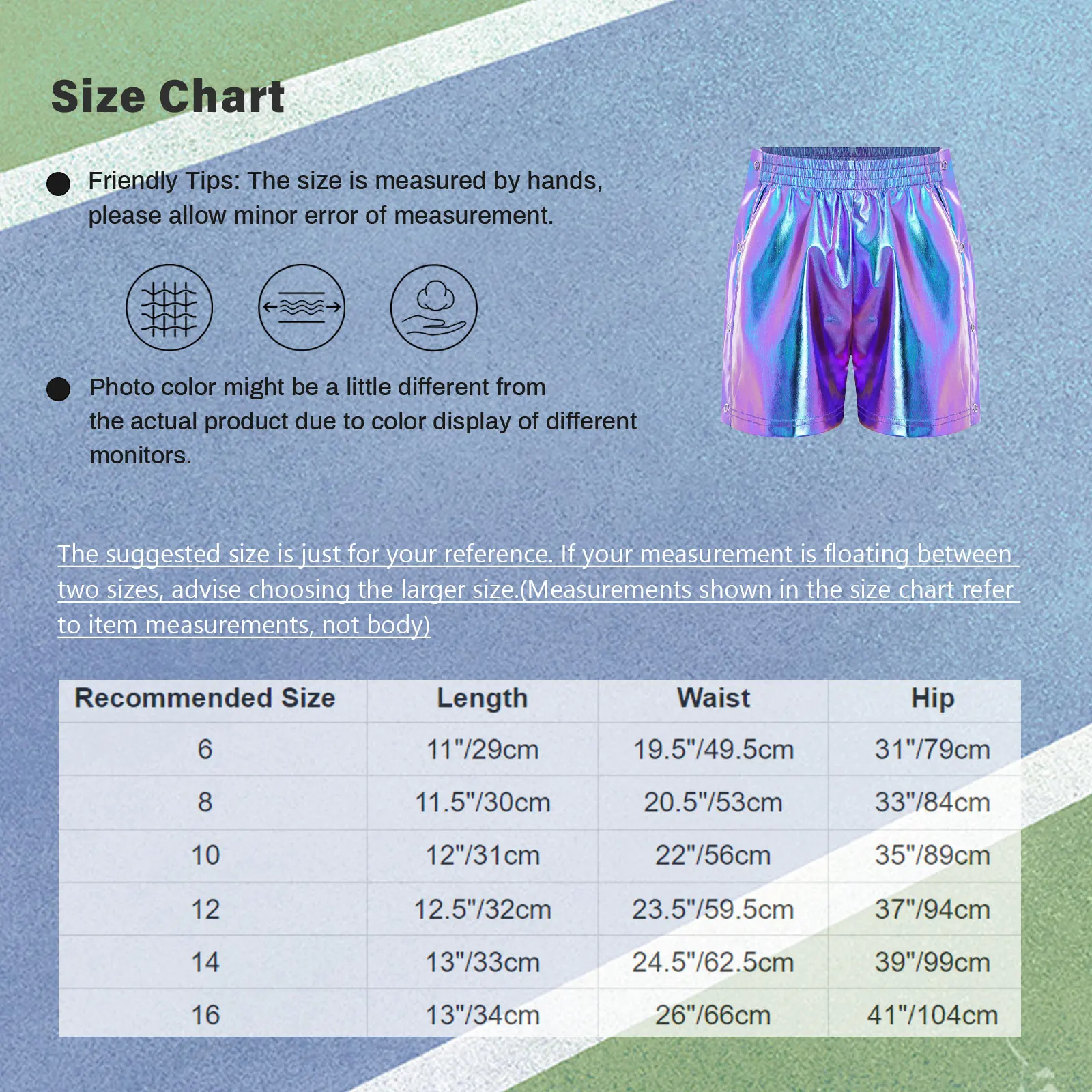 Unisex Kids Girls Boys Jazz Hip Hop Dance Outfit Short Sleeve Metallic T-shirt+Shiny Shorts 2-piece Set for Carnival Party Stage