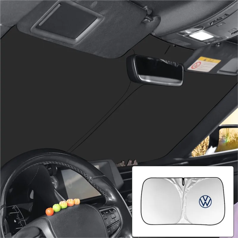 Car Windshield Sunshade Cover Sun Visor UV Protector Accessories For Volkswagen VW Tiguan Jetta Golf MK5 MK6 MK7 CC Rline Passat