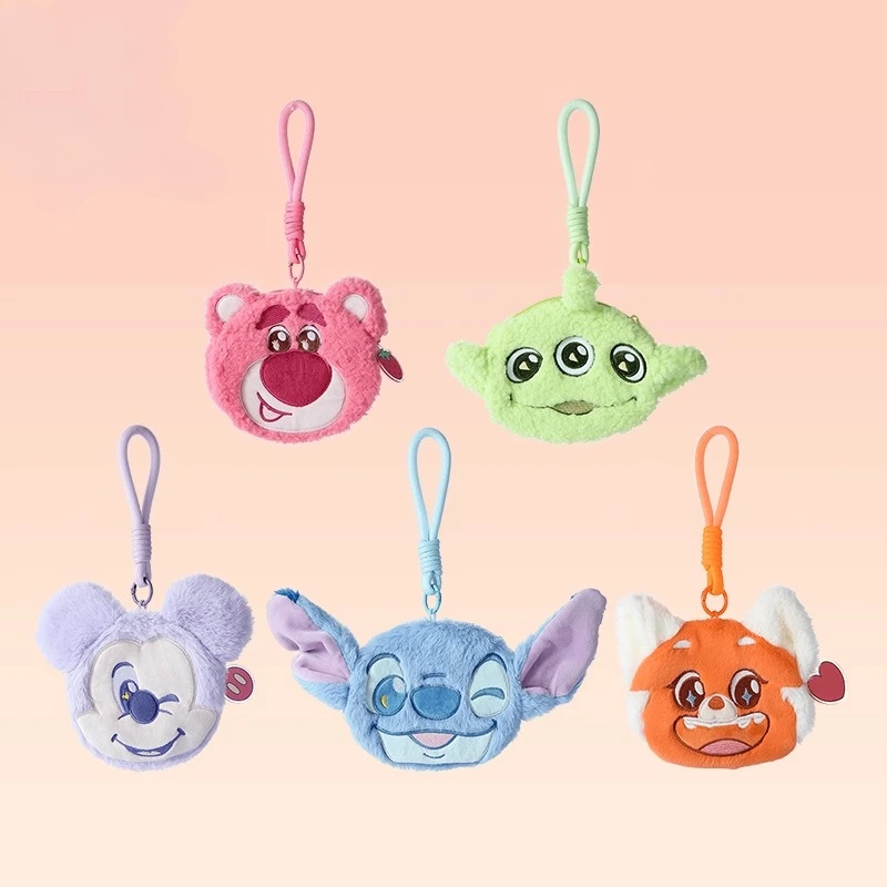

Disney Strawberry Bear Plush Coin Purse, Mini Bag, Three-Eyed Boy, Mickey , Stitch, Li Meiling, Storage Bag, Crossbody Bag