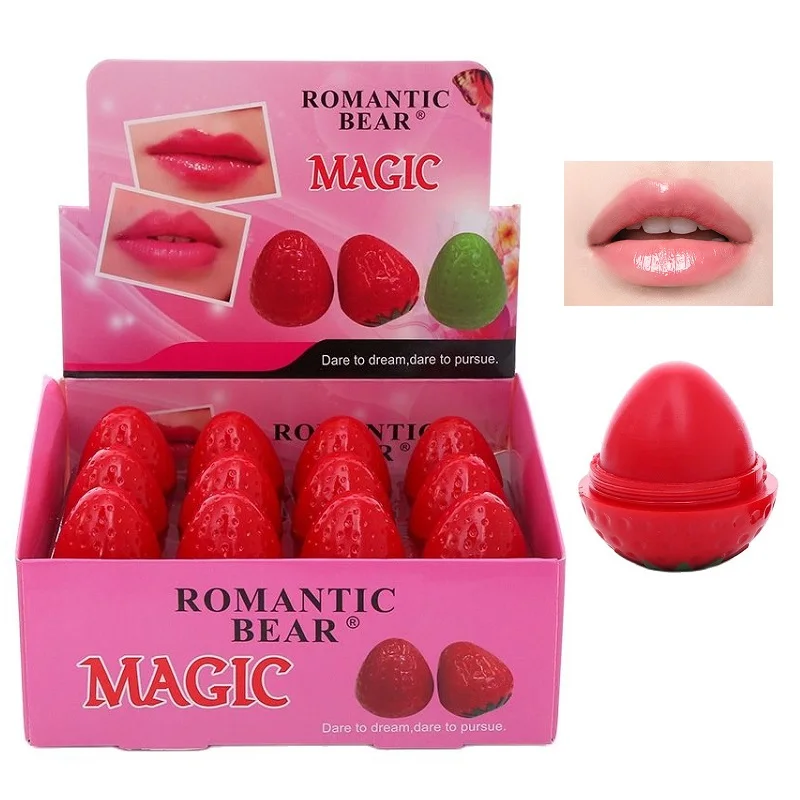 

24Pcs/Lot Strawberry Moisturizing Lip Balm Nutritious Lipstick For Women Long Lasting Beauty Makeup Lip Care Cosmetics Wholesale