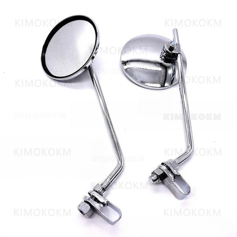 For Motorcycle And  Electric Vehicle Electroplated Rearview Mirror Retro Rearview Mirror 10MM Front Rearview Mirror Accessories