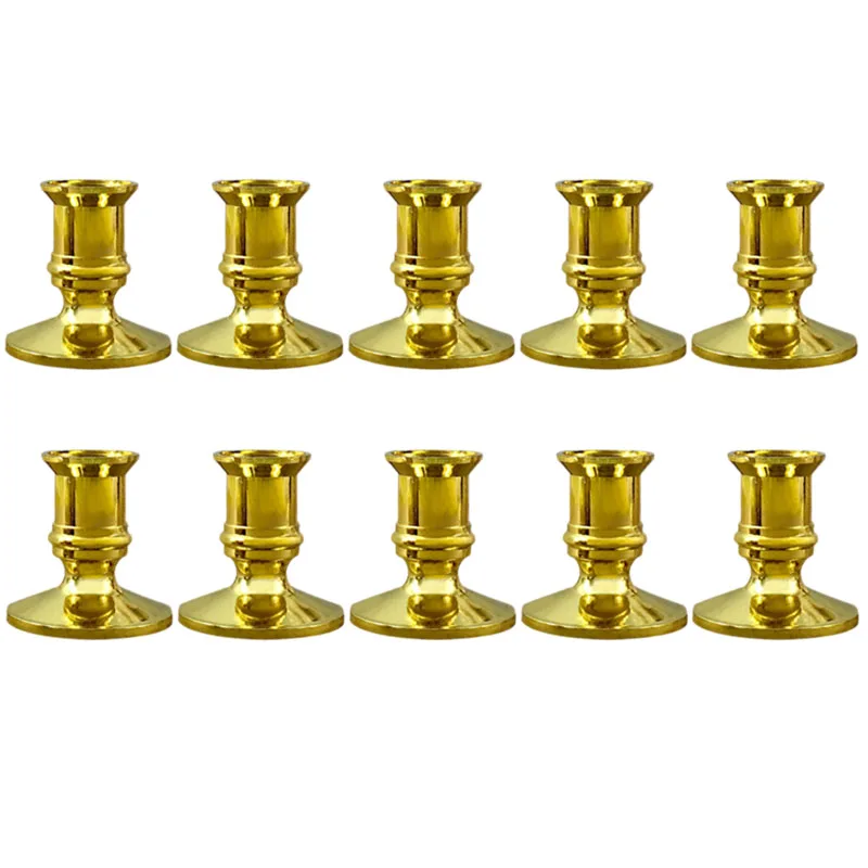 10X Gold Pillar Candle Base Taper Candle Holder Candlestick Christmas Decor