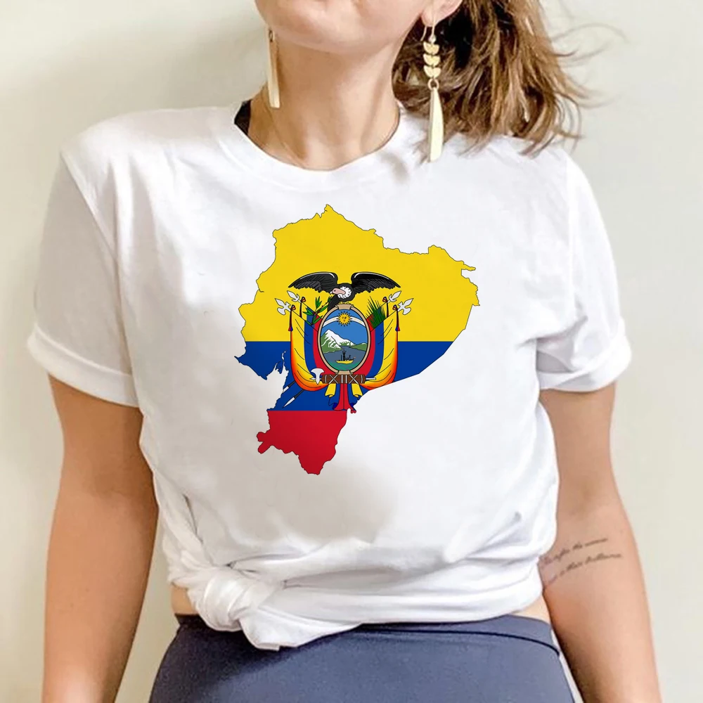 Ecuador Ecuadorian T Shirt Women Vintage Harajuku 90s 2000s Graphic Tees Grunge Tops Unisex Tshirt Female