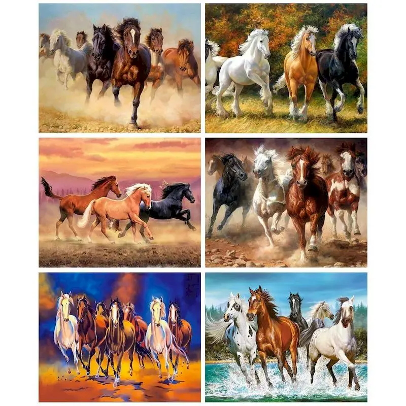 

GATYZTORY Diy Pictures By Number Animals Horse Oil Painting By Numbers Home Decor Coloring By Numbers Drawing Canvas Wall Art