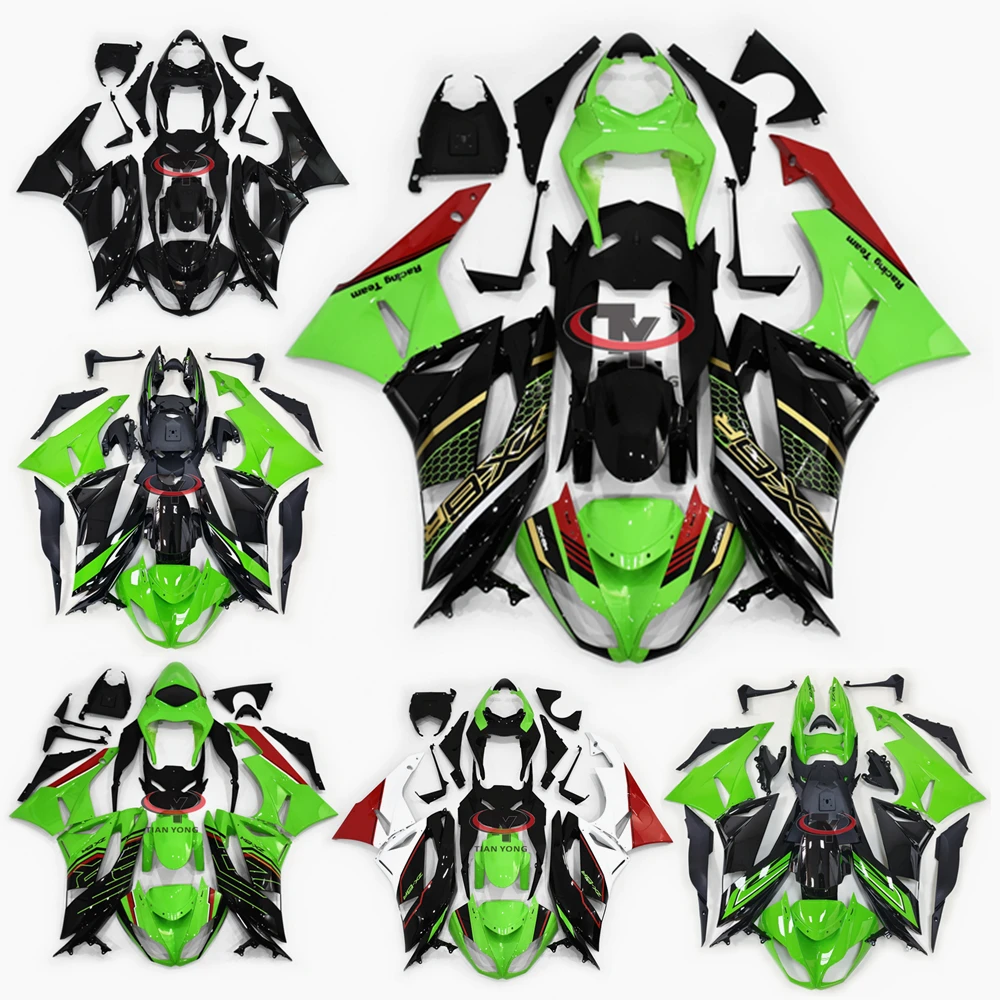 Multiple collections of glossy green prints Motorcycle Full Fairing Kit For ZX6R 2009 2010 2011 2012 Cowling Bodywork