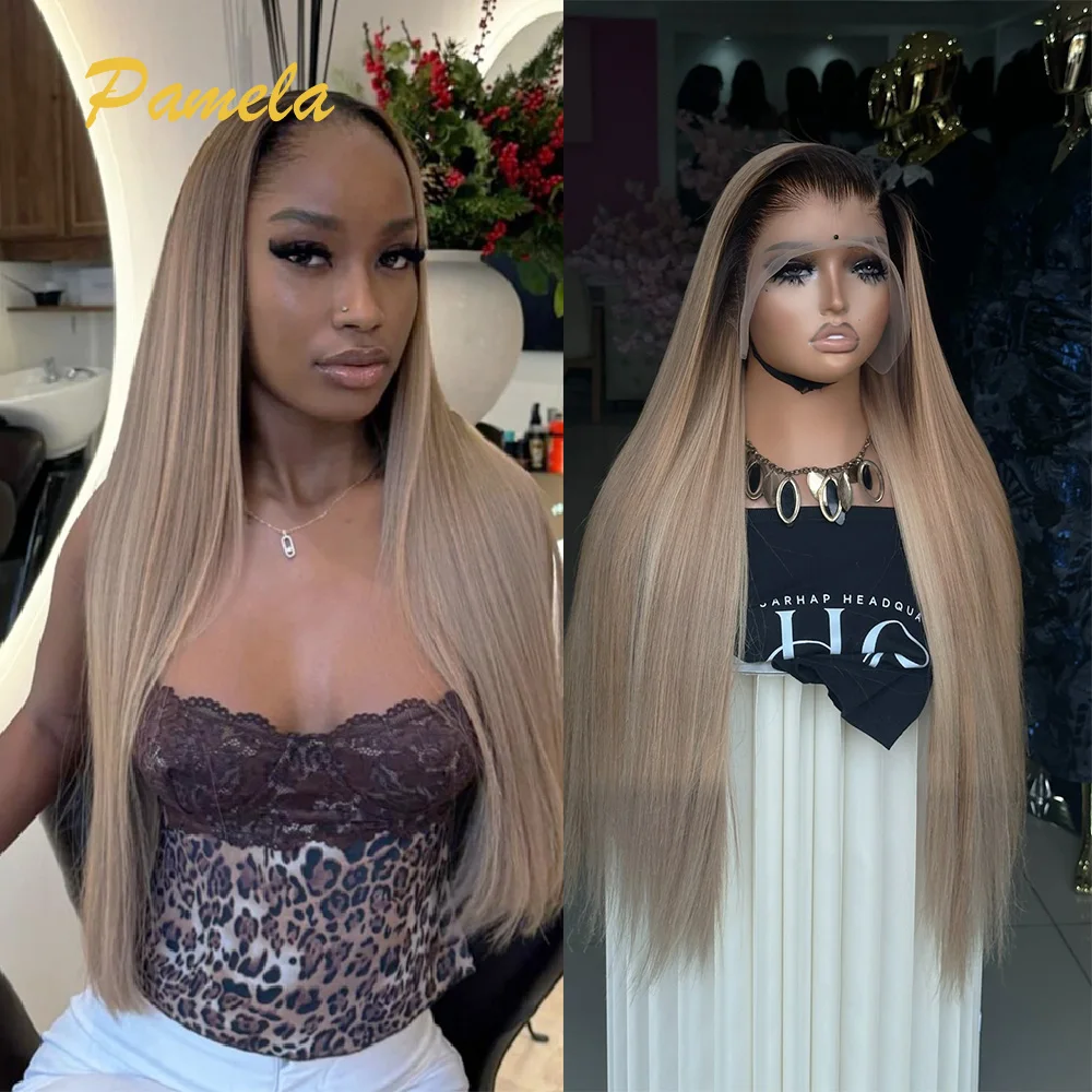 

Lagos Hairline Grey Blonde 13x4 Full Lace Front Wig Ash Blonde Bone Straight 13x4Transparent Lace Front Human Hair Wig For Women