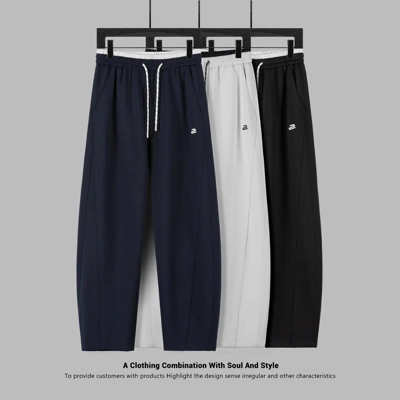 

Новые мужские повседневные брюки с вышивкой, свободные, винтажные, с цветными вставками, на шнурке, унисекс, модные спортивные штаны