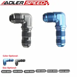 AN3 AN4 AN6 AN8 AN10 AN12 Male To Male 90 Degree Bulkhead Fitting Adapter