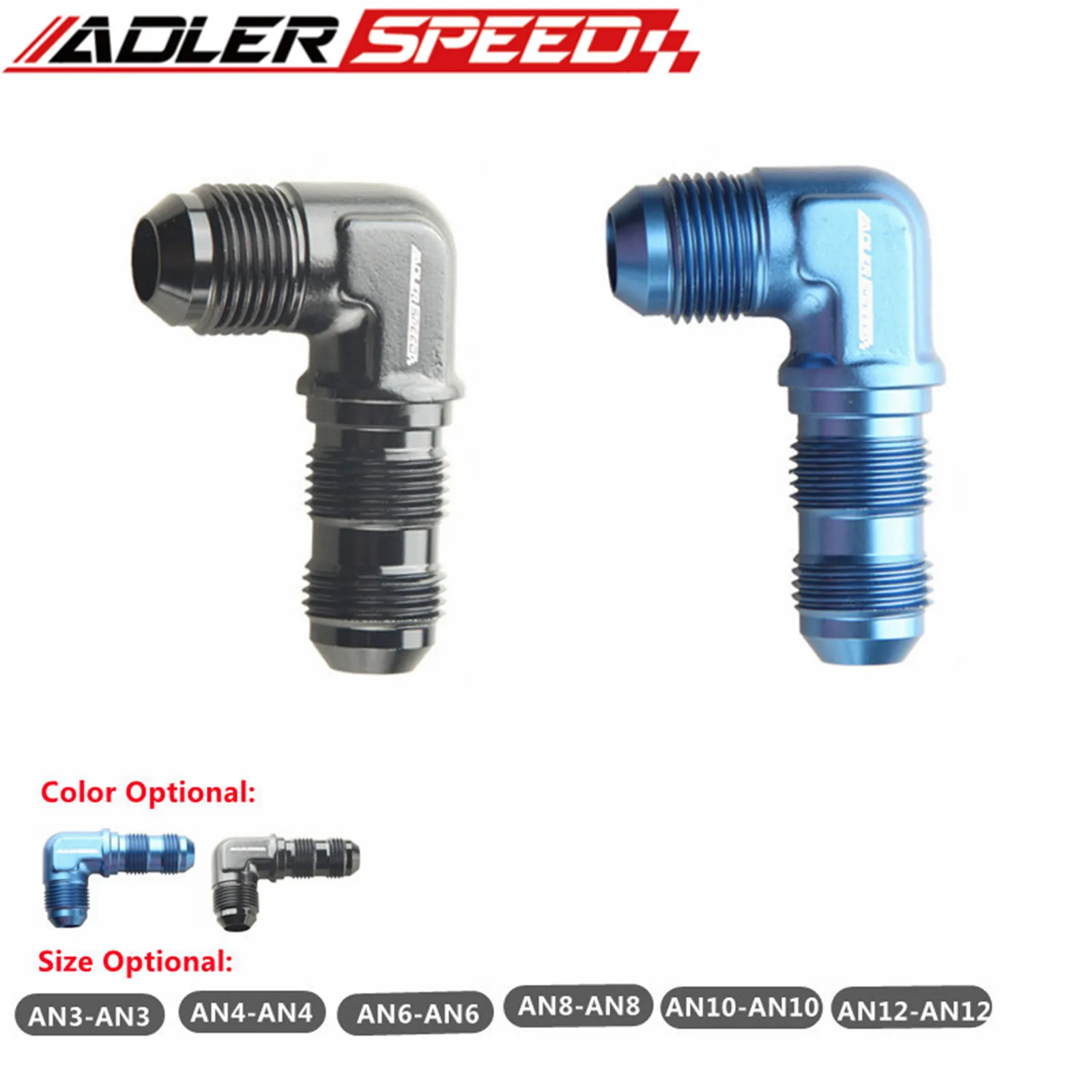 AN3 AN4 AN6 AN8 AN10 AN12 Male To Male 90 Degree Bulkhead Fitting Adapter