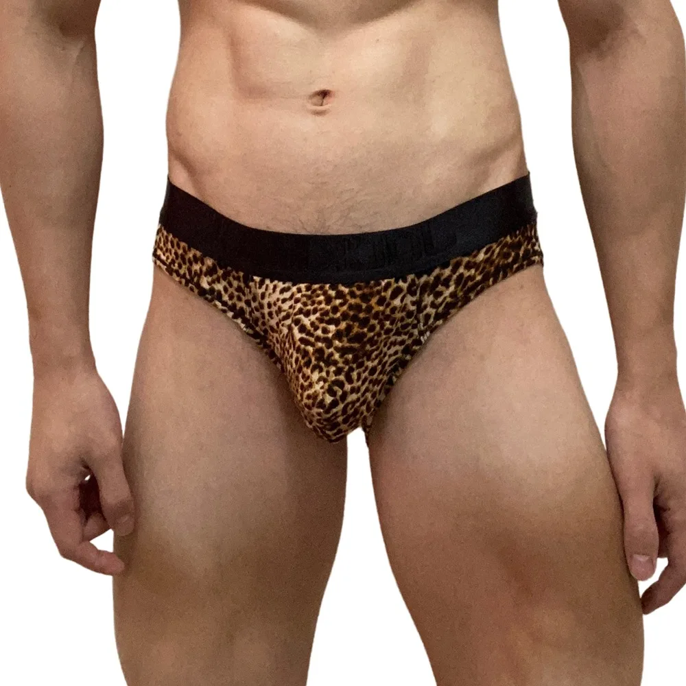 Jockmail Mens Thong Briefs Sexy Low Waist Leopard/snake Print Butt Lifting Empty Sport Boxers Man Jockstraps Hot Sissy Lingerie