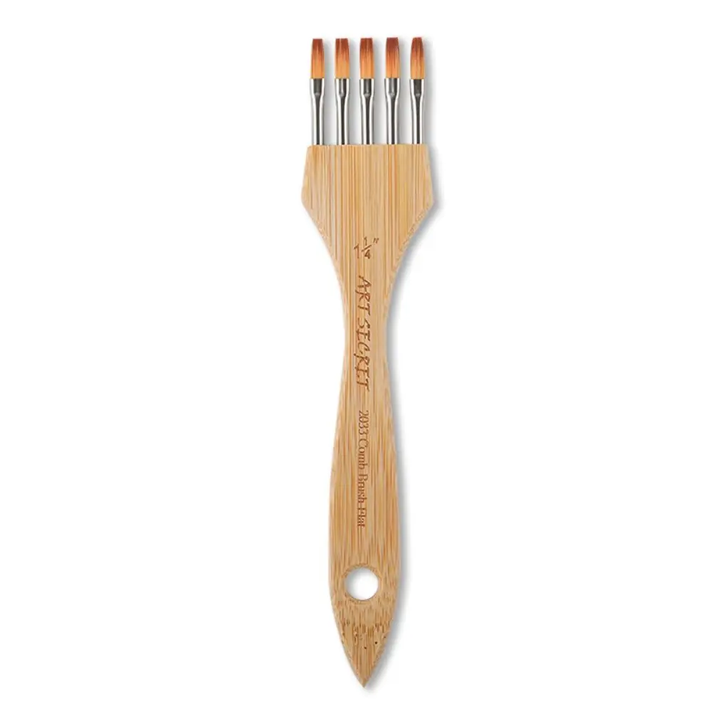 

Round/Flat Multi-Tooth Painting Brush Good Pigment Adsorption Smooth Painting Watercolor Brush Flexibility Nylon Art Paint Brush
