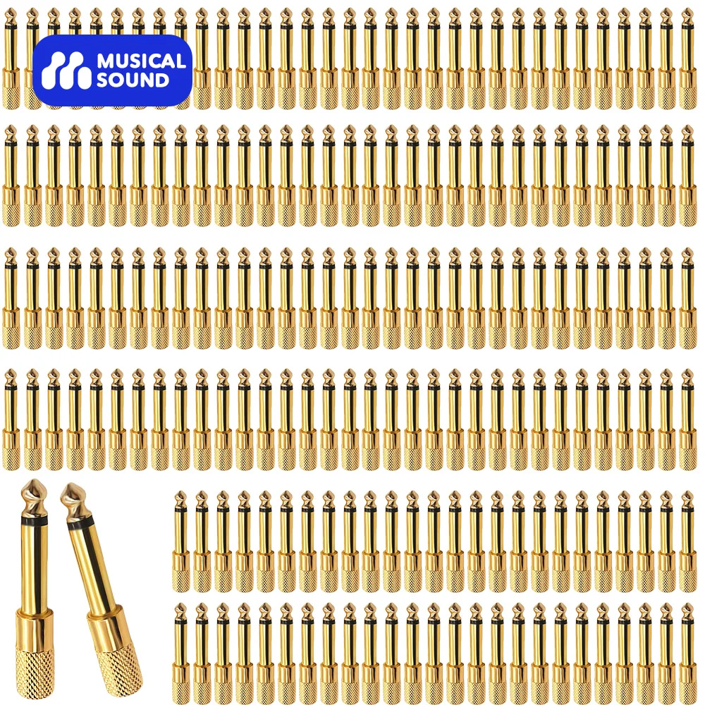 Musical Sound 4/24/50/100 Pieces Stereo Audio Adapter 6.35mm (1/4 inch) Male to 3.5mm (1/8 inch) Female Headphone Jack Plug