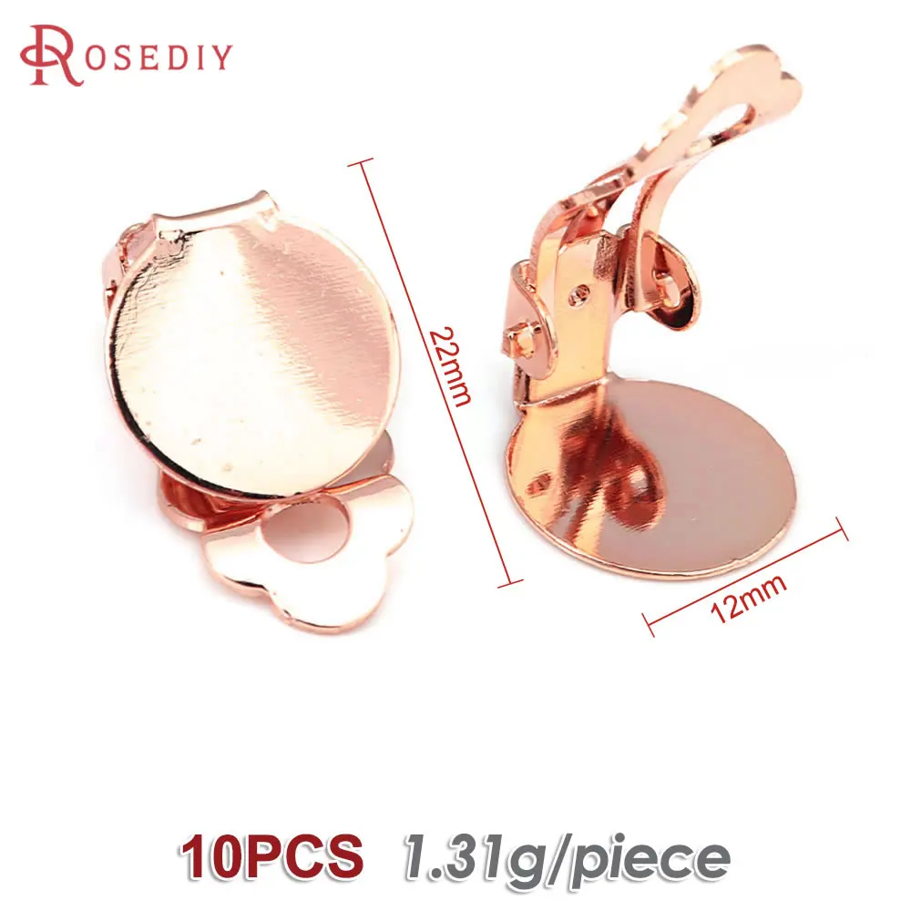 18K Goud Kleur Platte Maat 9MM 10MM 12MM 15MM 16MM 18MM Messing Platte Stok oorbellen Clip Diy Sieraden Maken Oorbellen Accessoires