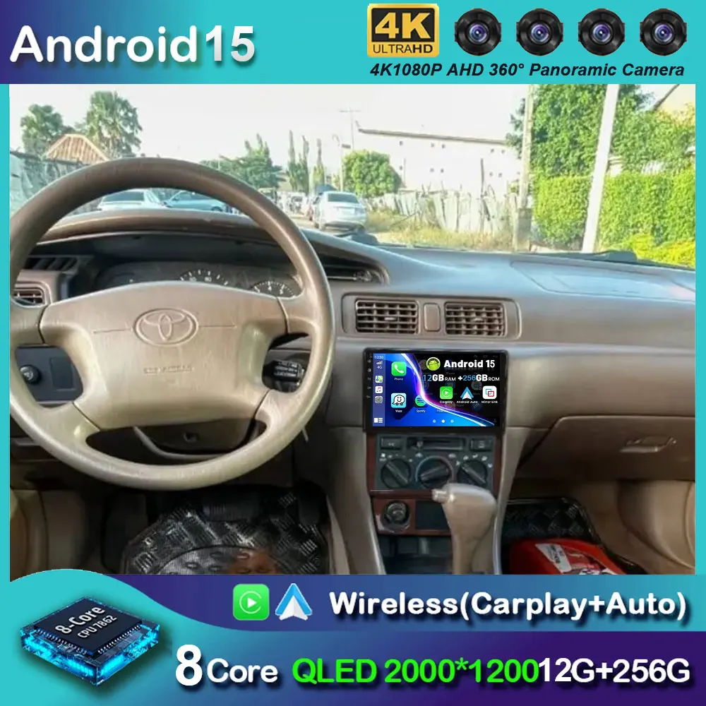 Android 15 для 9-дюймового телефона TOYOTA CAMRY 1998-2000 Автомобильный радиоприемник Стерео Мультимедийная навигация GPS Carplay 2 din Головное устройство Android 15 для 9-дюймового телефона TOYOTA CAMRY 1998-2000 Автомобильный радиоприемник Стерео Мультимедийная навигация GPS Carplay 2 din Головное устройство